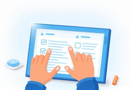 Person filling out a form on a tablet demonstrating online access